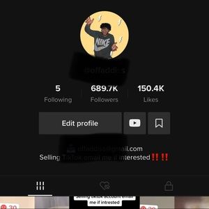 TikTok account 600k followers